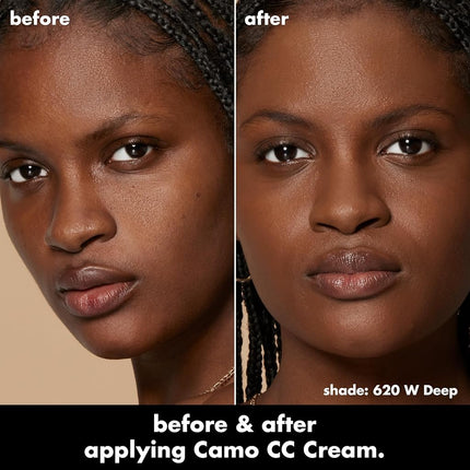e.l.f. Camo CC Cream, Color Correcting Medium-To-Full Coverage Foundation with SPF 30, Rich 620 W, 1.05 Oz (30g)