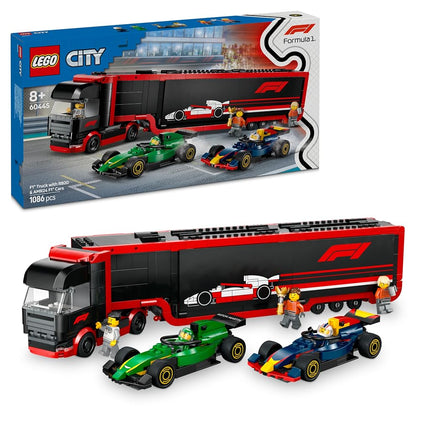 LEGO City F1 Truck with RB20 & AMR24 F1 Cars, Kids