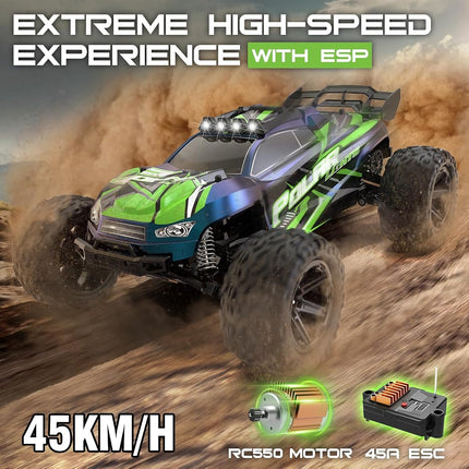 1:10 Big Rc Cars 46cm Long,2WD Fast Remote Control Car Trucks,45+KM/H