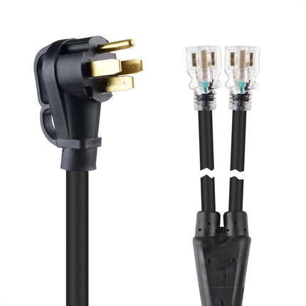 Adaptador para generador Cable Matters LED de 4 puntas de 50 a 20 amperios (adaptador divisor de 50 a 110 amperios) de 0,76 metros - NEMA L4-50P a 2x 5-20R