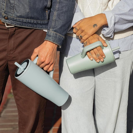 BrüMate Era 30 oz Tumbler with Handle & Straw | 100% Leakproof Insulated Water Bottle Tumbler with Lid & Flexible SoftSip Straw | Made of Stainless Steel | Cup Holder Friendly | 30oz (Glacier)