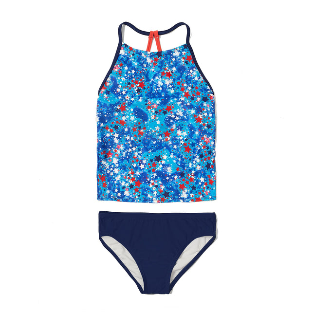 Speedo Girls' Swimsuit Two Piece Tankini Thin Stra