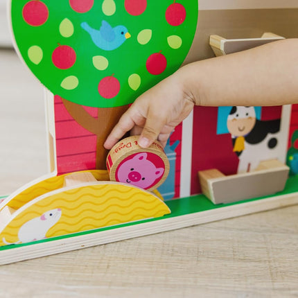 Melissa & Doug GO Tots Wooden Barnyard Tumble | Farm Toys for Kids, Set with Animal & Farmer Figures | Age 1+ - FSC Certified