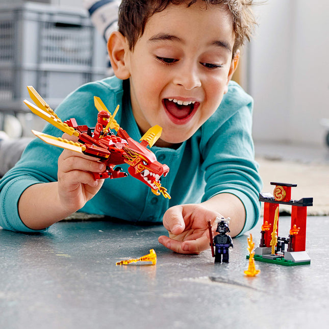LEGO NINJAGO Legacy Kai’s Fire Dragon 71701 Dragon Toy Figure Building Kit, New 2020 (81 Pieces)