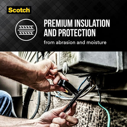 Scotch 6132-BA-10 Super 33+ Vinyl Electrical Tape.75-Inch x 66-Foot, Pack of 10, Black, 10 Roll