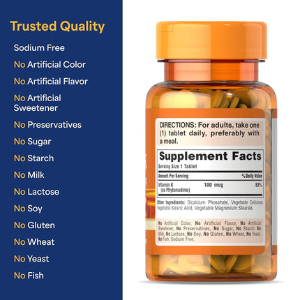 Puritan's Pride Vitamin K 100 mcg