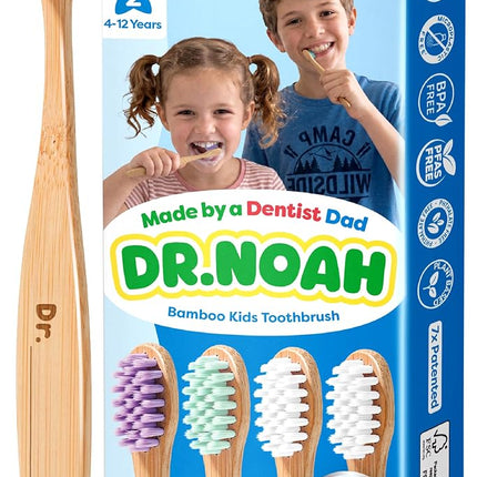 Dr. Noah Microplastic-Free Bamboo Kids Toothbrush,