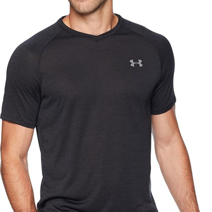 Under Armour Men's Tech 2.0 V-Neck Short Sleeve T-Shirt, Black (001)/Graphite, Medium