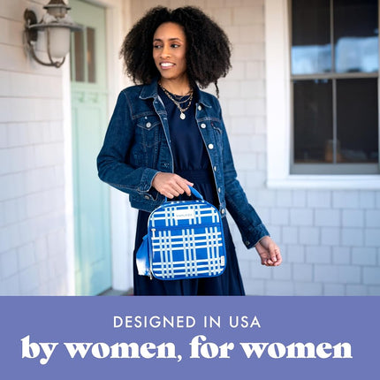 Fit & Fresh Lunch Bag For Women, Insulated Womens Lunch Bag For Work, Large Lunch Box For Women With Two Matching Containers, Townsend Lunch Bag, Pistachio Plaid