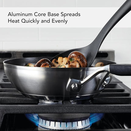 KitchenAid Stainless Steel Nonstick Frying Pans/Skillet Set, 9.5 Inch and 12 Inch - Brushed Stainless Steel