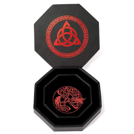 Premium Dice Tray for DND, Detailed World Tree & Wolf Raven Design – 23 CM