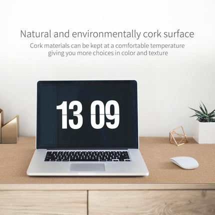 RENMTURE Dual-Sided Desk Pad, Natural Cork & PU Leather Large Mouse mats for Office and Home Work, Desk Protector Non-Slip, Waterproof, Easy Clean (Gray, 36"x17")