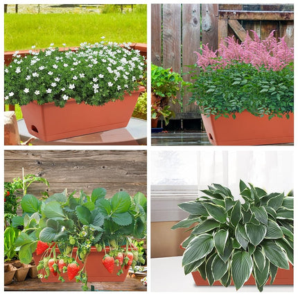 8pcs Window Box Planter,Rectangle Planters Box,Plastic Vegetable Planters