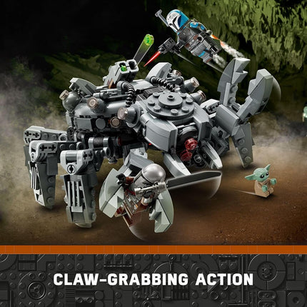 LEGO Star Wars Spider Tank 75361, Building Toy Mech from The Mandalorian Season 3, Includes The Mandalorian with Darksaber, Bo-Katan, and Grogu 'Baby Yoda' Minifigures, Gift Idea for Kids Ages 9+