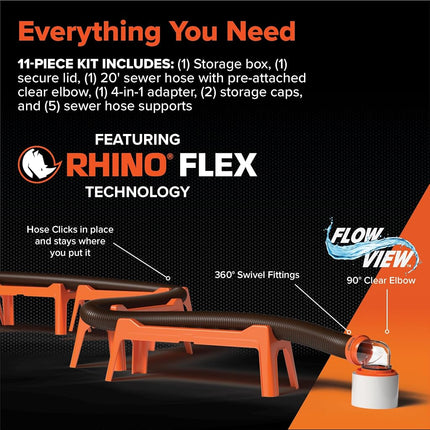 Camco Rhino Ultimate 20' RV Sewer Hose Combo Kit - Made in the USA