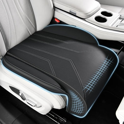 FLORICH Car Seat Extender Leg Support Cushion for Driver Seats Office Chair, Leather Memory Foam Widened seat Cushion for Long Drivers Universal Car Seat Cushion Legs Rest Pads-Black