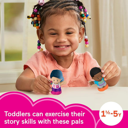 Fisher-Price Little People Barbie Toddler Toys Wellness Figure Pack, 2 Characters for Pretend Play Ages 18+ Months, HMX81