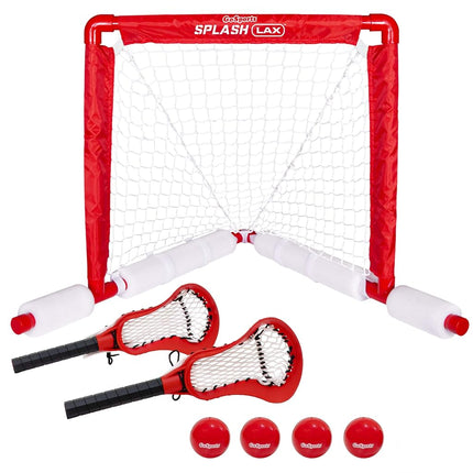 GoSports Lacrosse Floating Pool Goal Set - Includes Lacrosse Water Goal, 2 Lacrosse Sticks and 4 Soft Rubber Balls