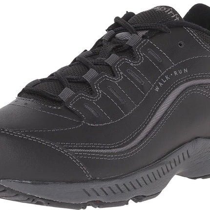 Easy Spirit Womens Romy Leather Athletic Walking Shoes Black 8.5 Medium (B,M)