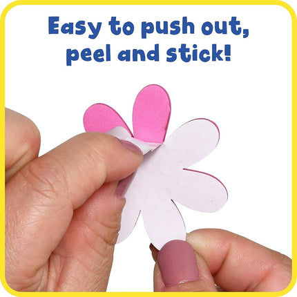 Ready 2 Learn Glitter and Foam Stickers - Stacking Flowers - Pack of 144-6 Colors - 24 Shapes - Kids Self-Adhesive Stickers - Cards, Laptops, Crafts