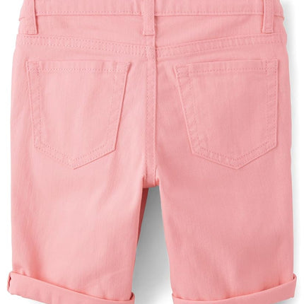 The Children's Place Short en jean Skimmer pour filles, Rose Fluo, 12