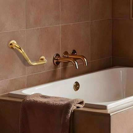 Grab Bars for Shower, 1 Pack, 16 Inch Angled Anti-Slip, Gold