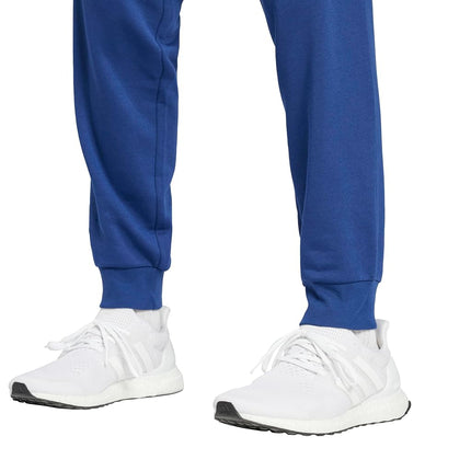 adidas Men's Essentials Feel Cozy Fleece Pants, Dark Blue/White, Large