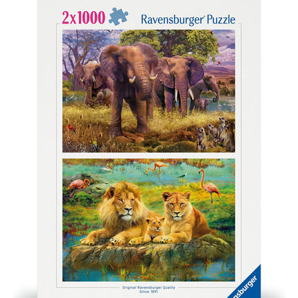 Ravensburger 12000340 - African Animals - 2x 1000 