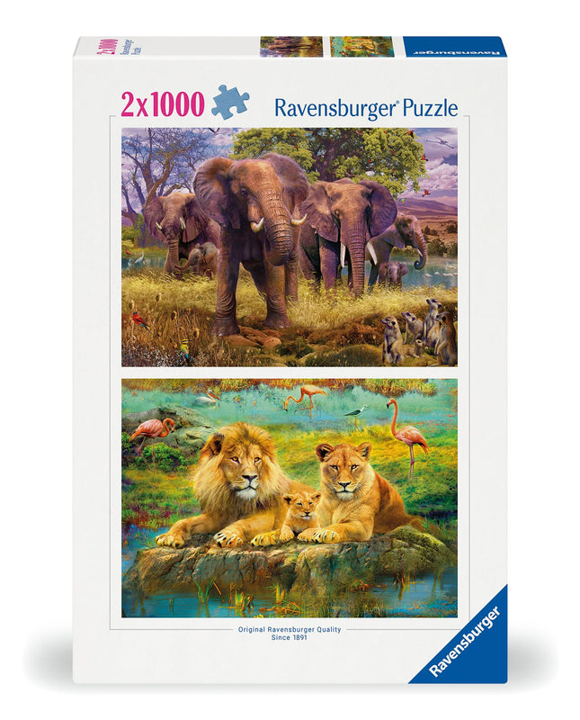 Ravensburger 12000340 - African Animals - 2x 1000 