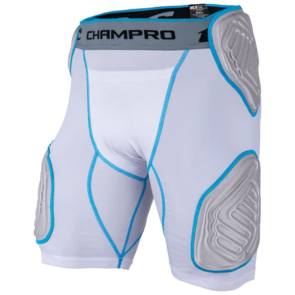 Champro Bull Rush 5-Pad Girdle, White, Grey Inset,