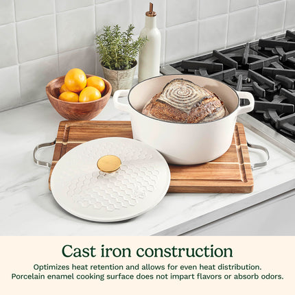 Cuisinart, Cacerola de 5 cuartos con tapa Earth & Essence - Panal, CI650-25BHMW