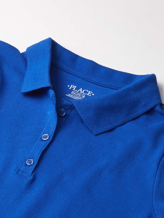 Polo Piqué uniforme The Children's Place pour fille, bleu Renew, très petit