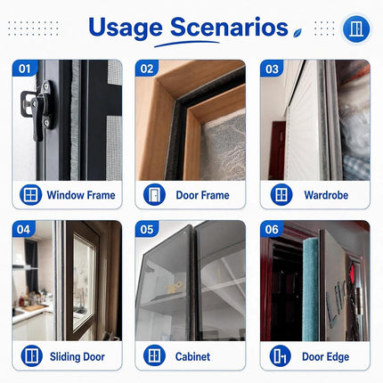 ZOMPAGO Brush Weather Stripping,0.9 in x 0.4 in x 32.8 FT,Grey,Insulation,Sliding Seal Strip,Glass,Window Felt,Brush Door Sweep,Self Adhesive Draft Blocker,Dust Stopper Sliding Door Seal Winter