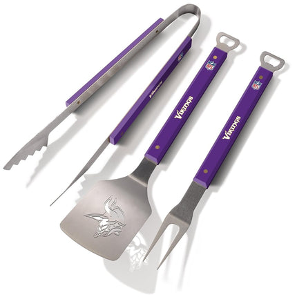 Ensemble de 3 ustensiles de barbecue YouTheFan NFL Minnesota Vikings Spirit Series