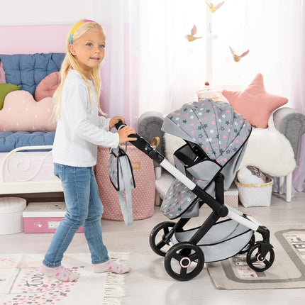 Bayer Baby Dolls Pram XEO, Convertible Doll Pushchair, 46cm Dolls
