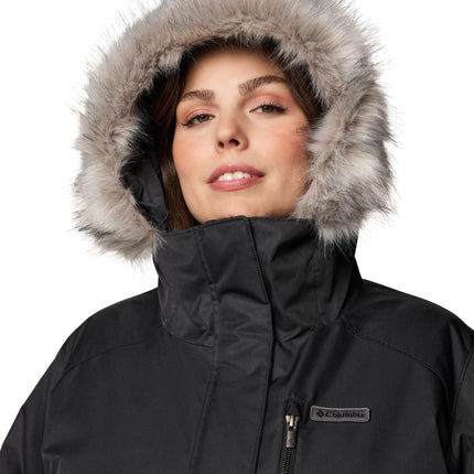 Chaqueta Larga Aislante Columbia Suttle Mountain para Mujer, 2024 Negra, 2X Talla Grande