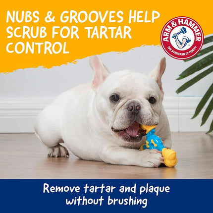Arm & Hammer for Pets Nubbies TriBone Dog Dental Toy| Best Dog Chew Toy for Moderate Chewers | Dog Dental Toy Helps Reduce Plaque & Tartar | Peanut Butter Flavor Baking Soda