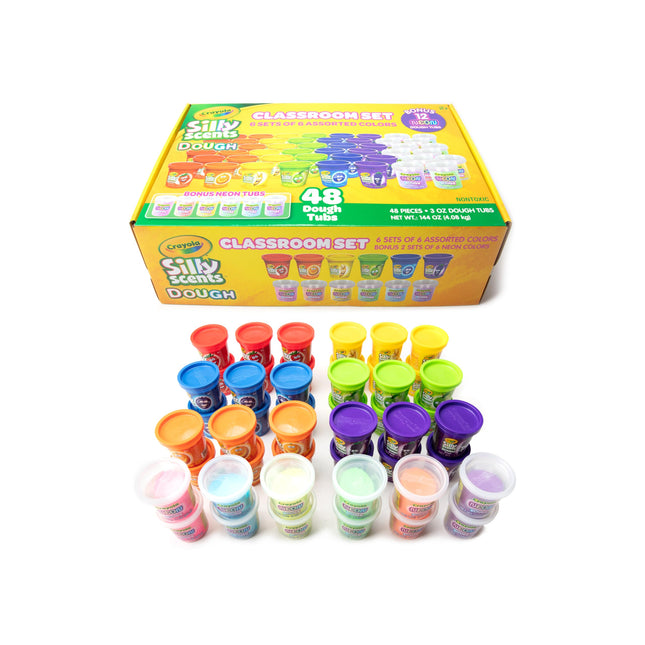 Crayola Scented Dough 48-Pack - Party Favors & Kids Toys, Non-Toxic Crayola Dough Set for Creative Fun, 6 Core Colors & Bonus Neon Dough, Ideal for Classroom & Holiday Activities