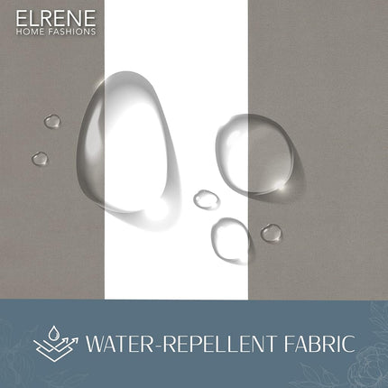 Elrene Home Fashions Highland Stripe Indoor/Outdoor Curtain Panel, 50 inches X 108 inches, Gray