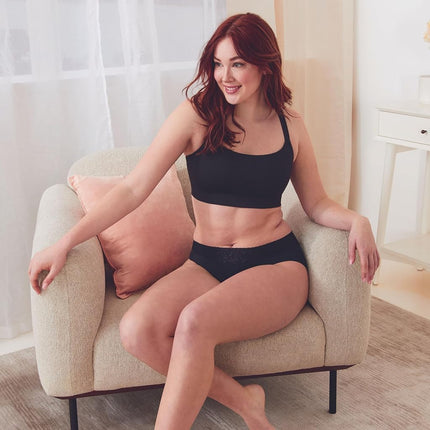 Bali Women's Modern Seamless, Pullover Wireless Bralette with Adjustable Straps, Black, 3X-Large