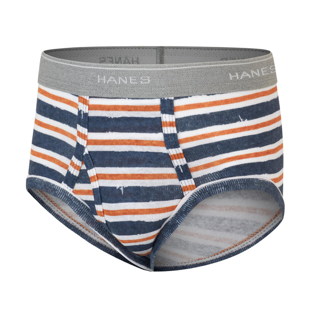 Caleçons Slips Garçon Hanes, Caleçons en Coton pour Garçons, Slips Anti-Remontée, Lots de 6 et 10, Bleu, Dino Orange, Rayures, Vert, 4-5T