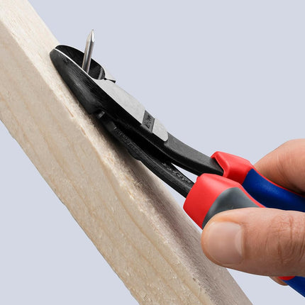 Knipex 74 22 200 High Leverage Diagonal Cutter Black Atramentized with Multi-Component Grips, 200 mm