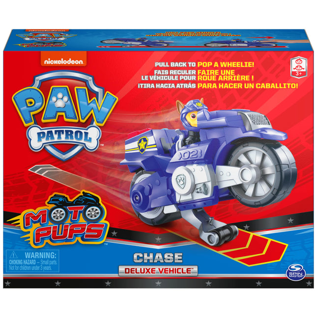 PAW PATROL Moto Pups Motorcycles | Pull Back Motor and Characters, Figure:Chase