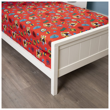Juego de sábana ajustable y funda de almohada Paw Patrol para niños pequeños, Rojo