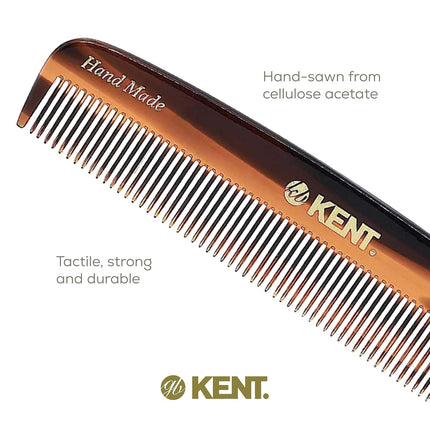 Kent Handmade Small Fine Toothed Pocket Hair Comb, 13.9 cm Length