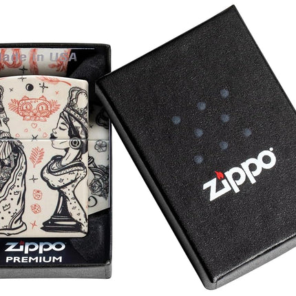 Zippo Windproof Lighter, Chess, 540°, Colour Image, Refillable, Reusable, Windproof Design, Gift Box, Made in USA