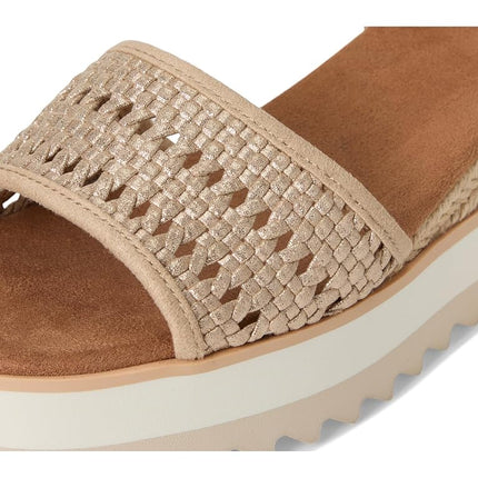 TOMS Women's Diana Sandal, Champagne Metallic Basket Weave/Suede, 6.5