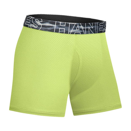 Caleçon Boxer Hanes pour Garçon Adolescent, Tissu Respirant Extensible X-Temp, Lot de 6, Noir/Bleu/Vert/Gris - Lot de 6, Très Grande Taille