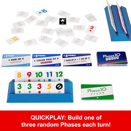 Mattel Games Phase 10 Tiles Game for Ages 7+, 2-4 Players