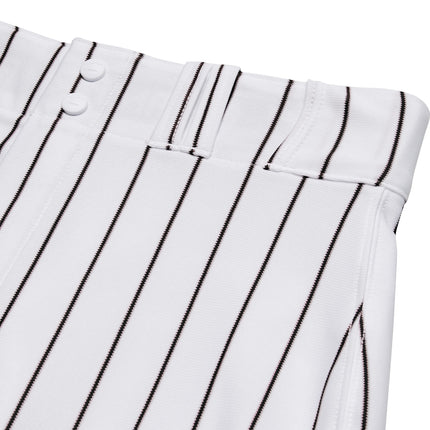 CHAMPRO Triple Crown Open-Bottom Loose-Fit Youth Baseball Pants with Knit-in Pinstripes White,Black
